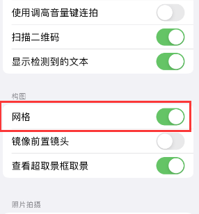 自贡苹果手机维修网点分享iPhone如何开启九宫格构图功能 