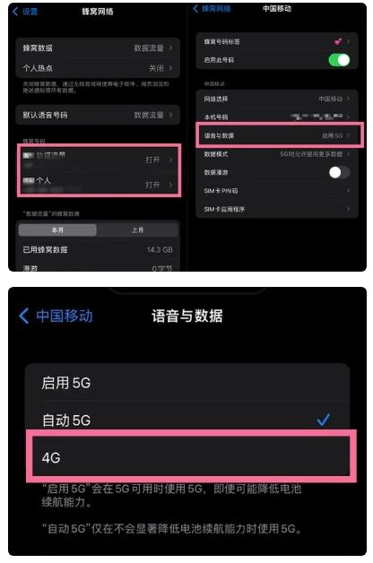 自贡苹果手机维修分享iPhone14如何切换4G/5G? iPhone14 5G网络切换方法 