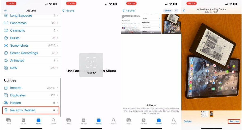 自贡苹果14维修分享 iPhone14 上恢复已删除的照片 